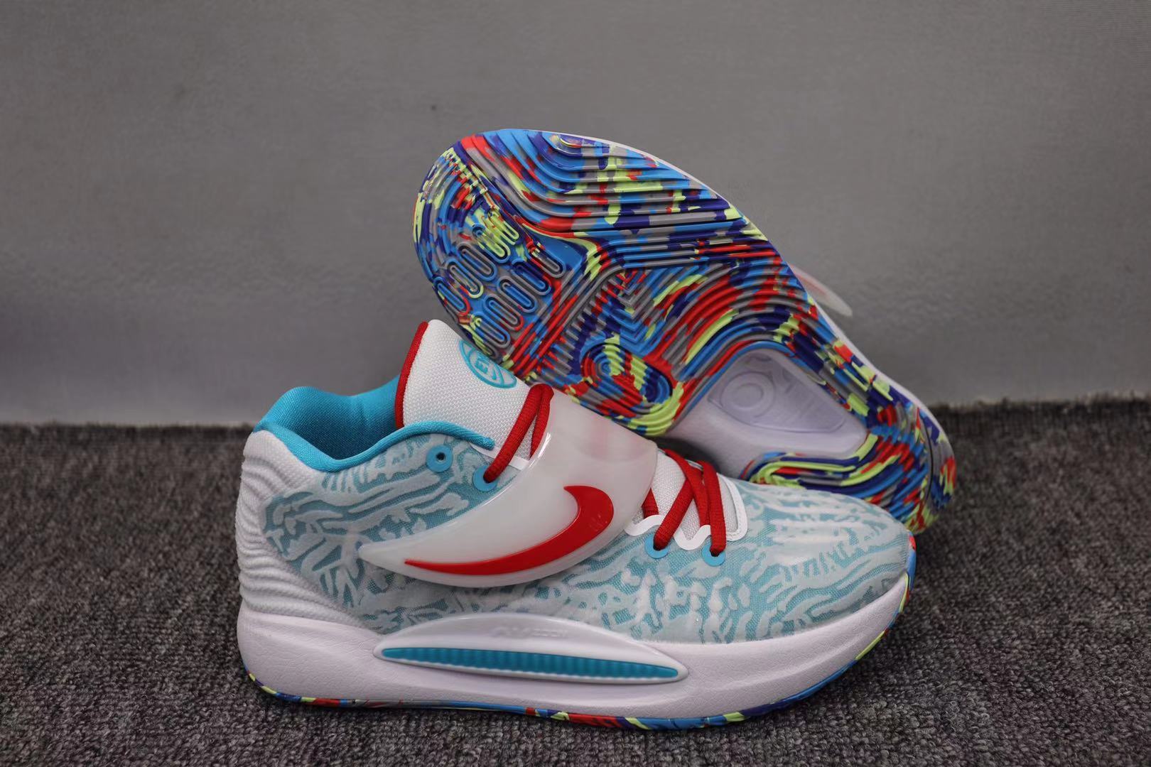 Nike KD 14 Baby Blue White Red Shoes